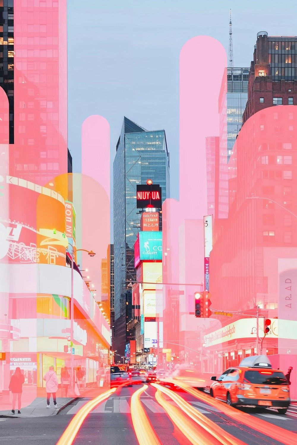 Vibrant cityscape with skyscrapers
